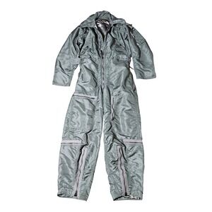 VTG Flight Suit Mens Small Regular Green USAF Coveralls Vietnam Flying Military